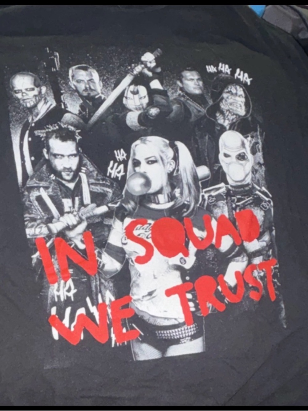 Marvel Black Graphic Tee "In Squad We Trust" with Red Accents